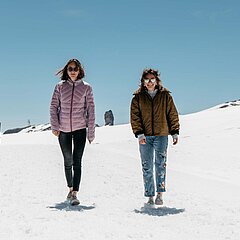 Two women on the Glacier Walk.&nbsp;