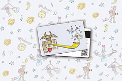 La Gift Card Gstaad illustrée avec un fond assorti.