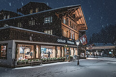 Tourist office in Gstaad in winter.