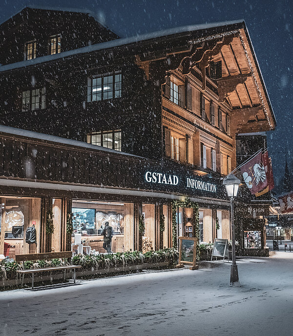<p>Tourismusbüro in Gstaad im Winter.</p>