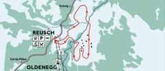 Auf dem Bild ist eine Karte mit dem Langlaufgebiet Reusch abgebildet.